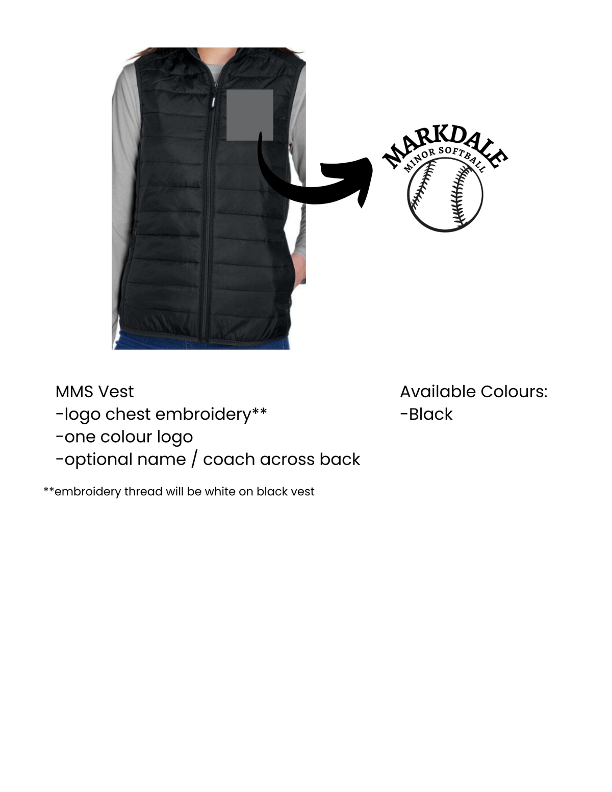 Markdale Minor Softball Vest