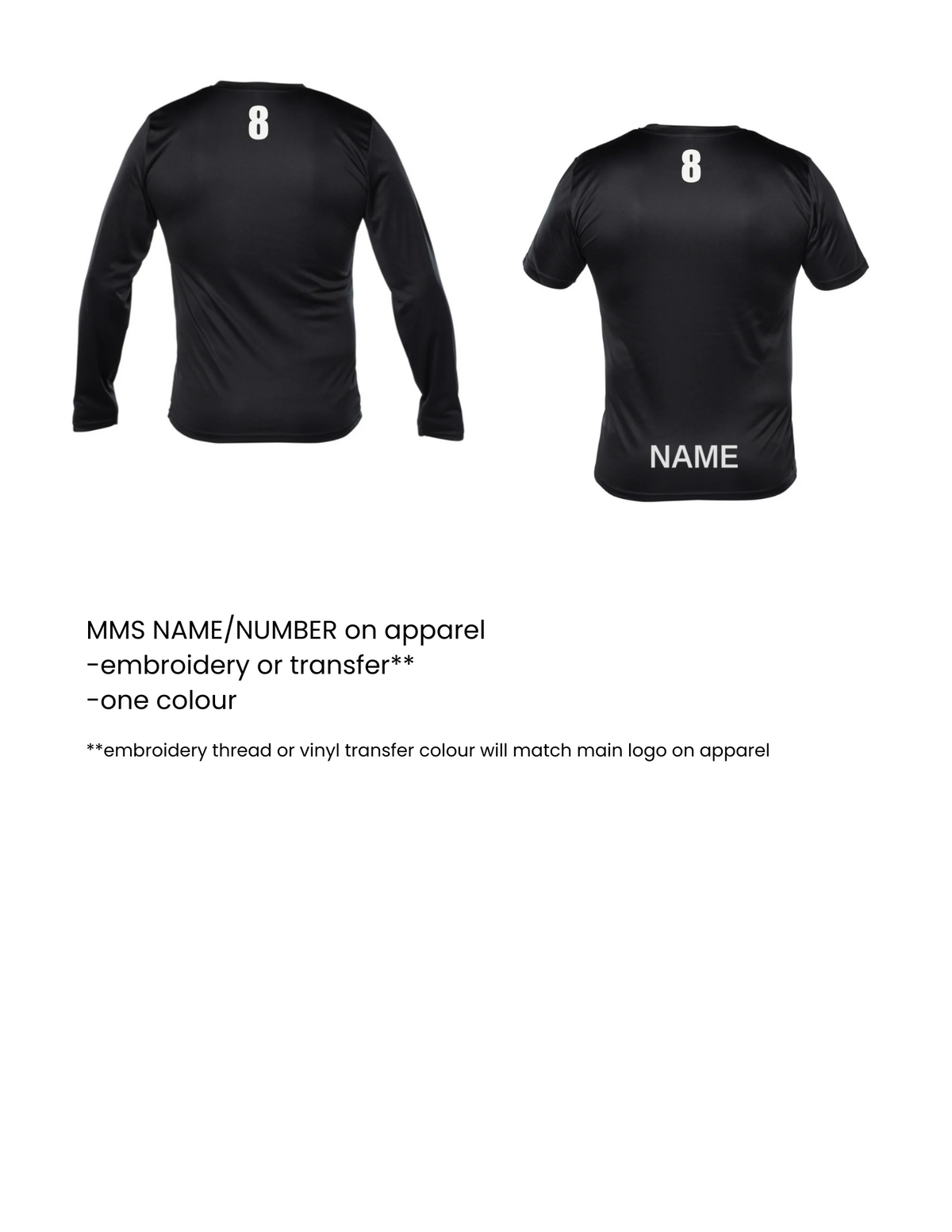 Markdale Softball NAME/#/COACH on apparel