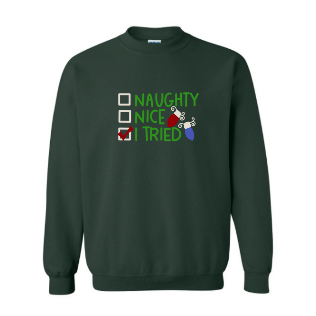 Naughty, nice, I tried Sweatshirt