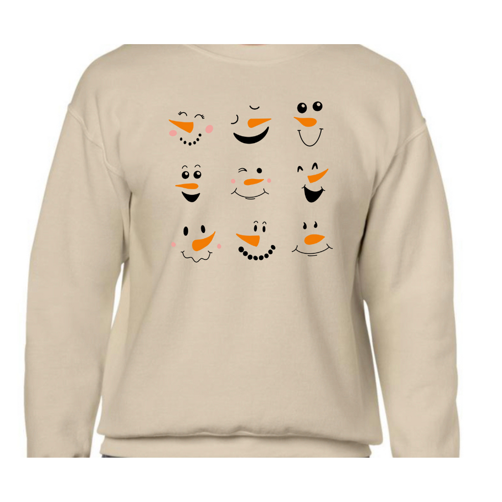 Snowmen Faces Sweatshirt
