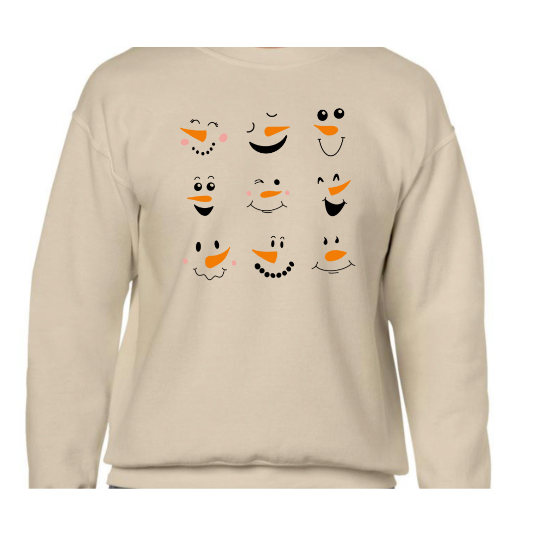 Snowmen Faces Sweatshirt