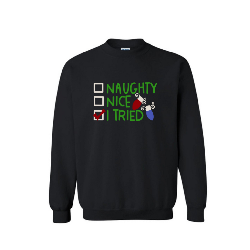 Naughty, nice, I tried Sweatshirt