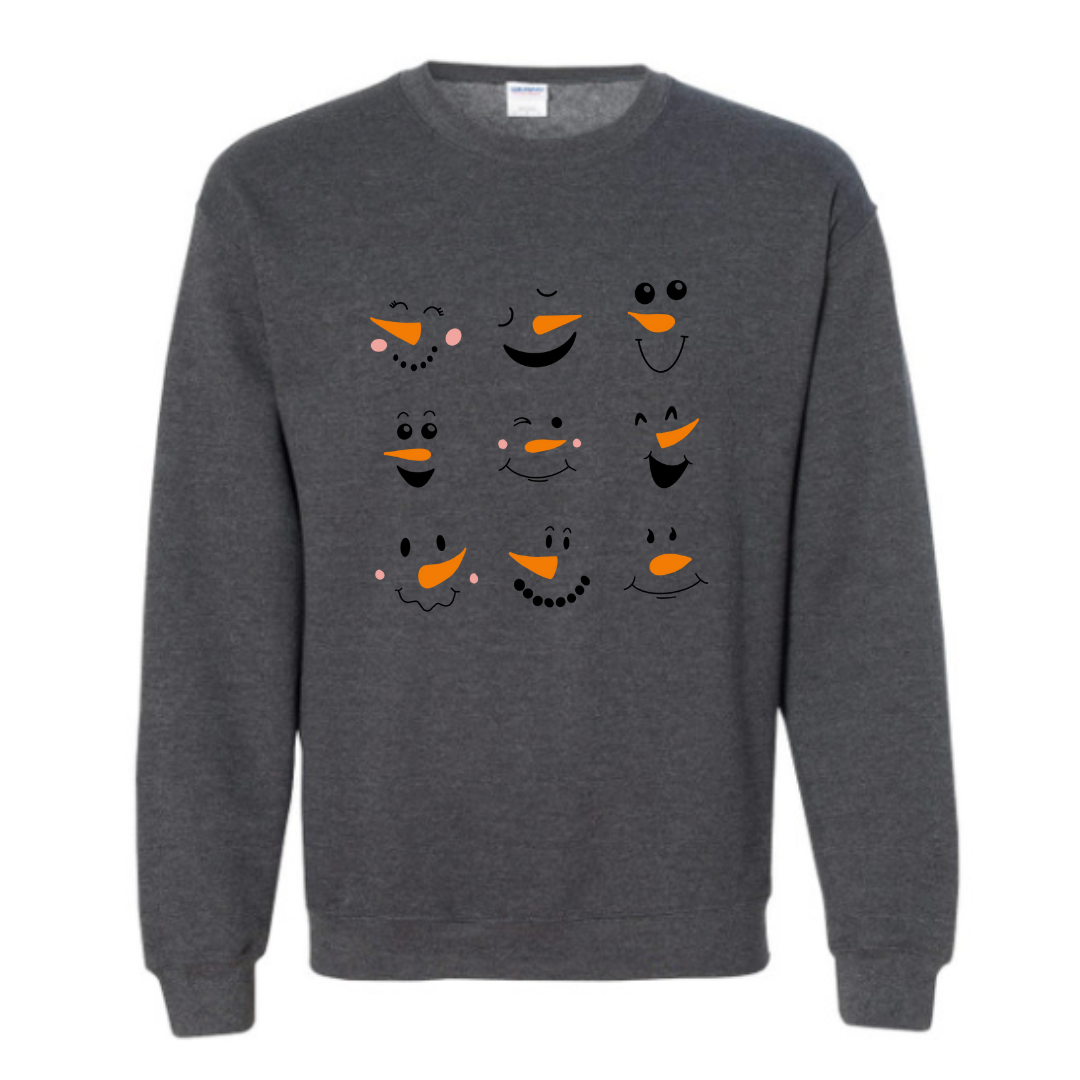 Snowmen Faces Sweatshirt