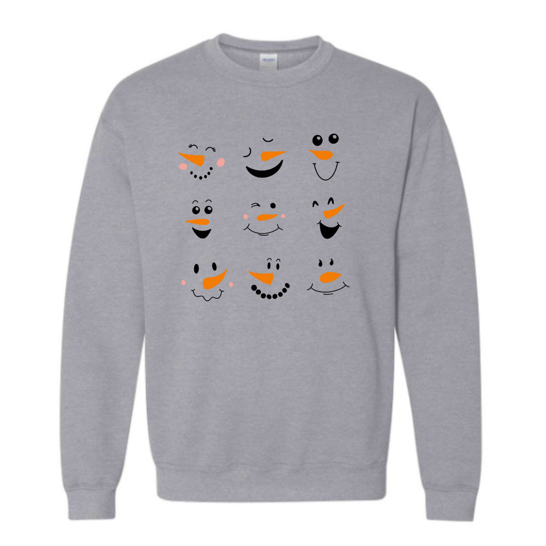 Snowmen Faces Sweatshirt
